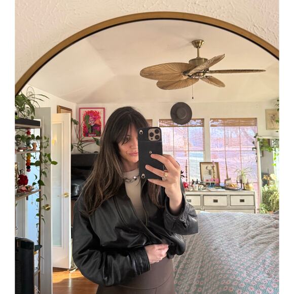 Beyond California Jackets & Blazers - Vintage Black Genuine Leather Jacket Oversized 90s Minimal Beyond California L